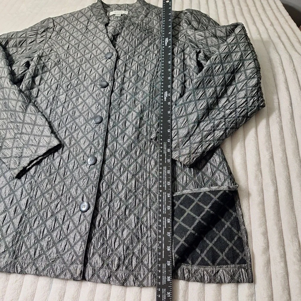 Coldwater Creek Diamond Quilted Jacket Womens XL Smoke Gray Elegant Event - Picture 2 of 9